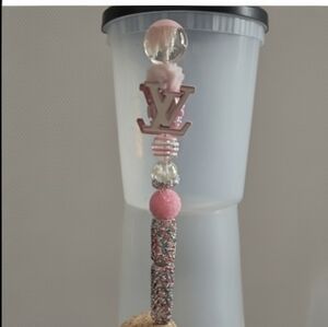 Pink and Glitter Beaded Pen